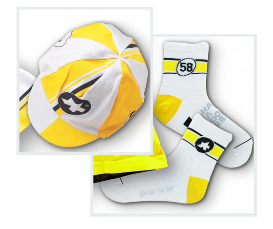 ASSOS SOCK/CAP BUNDLE Yellow 35-38